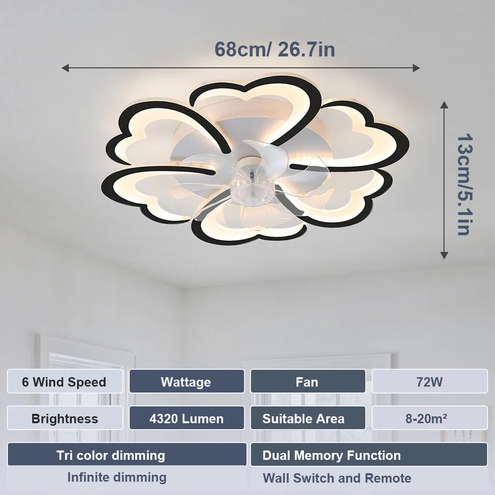 Living Room Ceiling Electric Fan Nordic Art Ceiling Fan Lamps