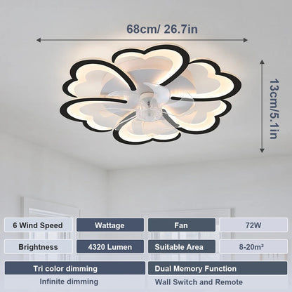 Living Room Ceiling Electric Fan Nordic Art Ceiling Fan Lamps