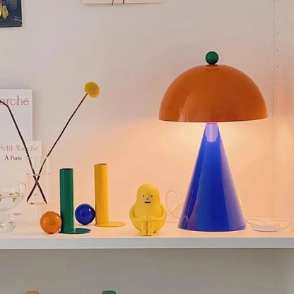 Memphis Mushroom Iron Art LED Table Lamps with Touch Switch USB Charging Desk Lights Living Room Bedroom Office Restaurant Study