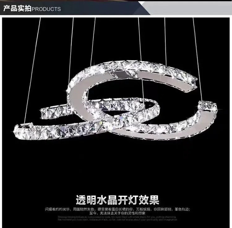 Modern Crystal Chandelier Simple Dining Room Chandelier Home Decoration hanging light fixtures