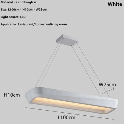 Minimalist Wabi Sabi Dining Room Rectangle Pendant Lights Coffee House Bar Bedroom Lamp Nordic New Style Dining Table Chandelier