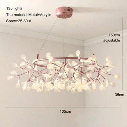 Ceiling Chandelier Nordic Hanging Living Room Chandelier Modern Kitchen Firefly Lamp Round Chandelier Lighting
