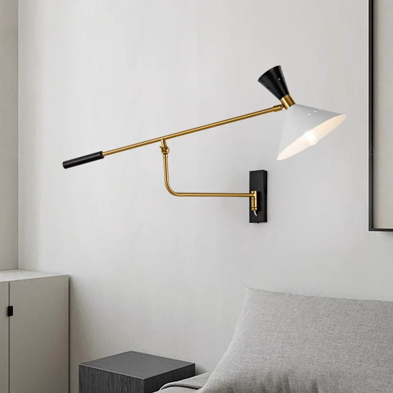 Danish design swing Arm wall light American Long Arm Adjustable Sconce Lamp