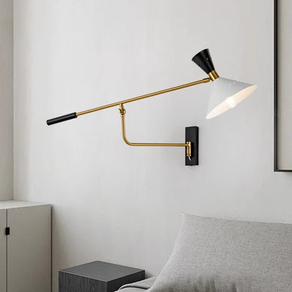 Danish design swing Arm wall light American Long Arm Adjustable Sconce Lamp