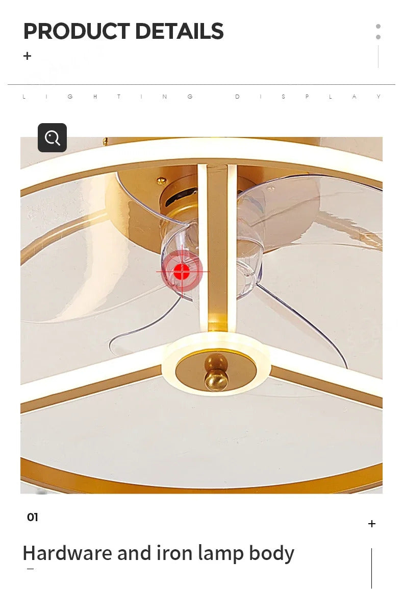 Modern simple LED Ceiling Fan Lamp with remote control Dining Room Bedroom Indoor lighting