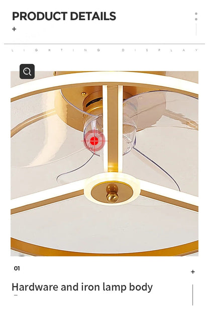 Modern simple LED Ceiling Fan Lamp with remote control Dining Room Bedroom Indoor lighting