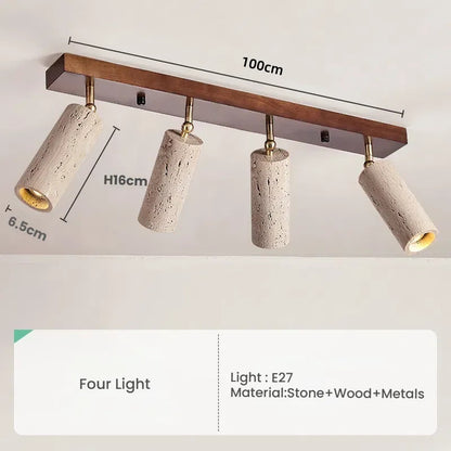 Yellow Travertine Ceiling Lamp for Bedroom Home Decor Lighting Fixtures