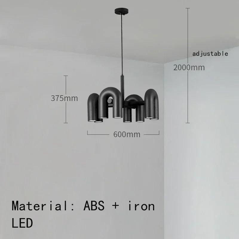 Nordic Creative U-shaped Living Room Chandelier Restaurant Personality Art Model Designer Home Decorative LED Pendant Lights