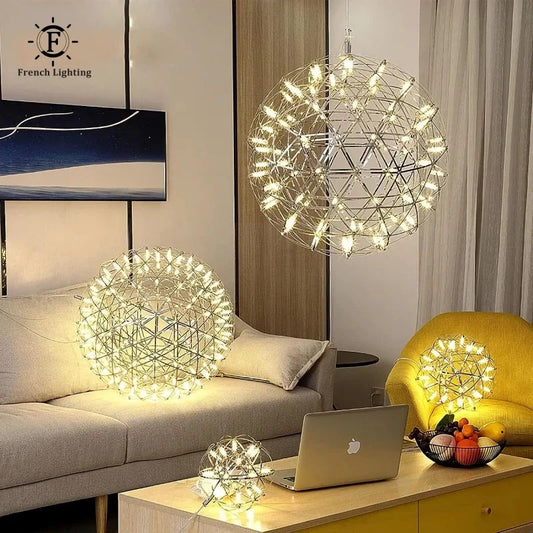 Nordic Modern Pendant Lamp for shop Ball Fireworks Loft Pendant Light Decorative Hanging Vintage Lamps Chandelier
