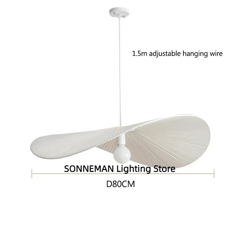 Nordic Fabric Hat Pendant Light Cream Style Led Pendant lamp