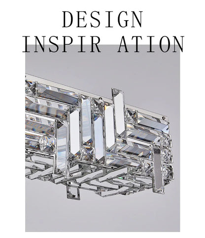 Modern crystal long strip chandelier Luxury Gold  Kitchen island Pendant lamp