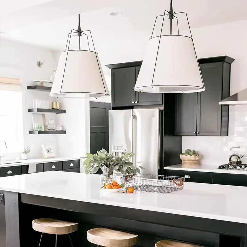 Nordic Cloth Pendant light Wabi-Sabi Dining Table Kitchen Island Pendant lamp