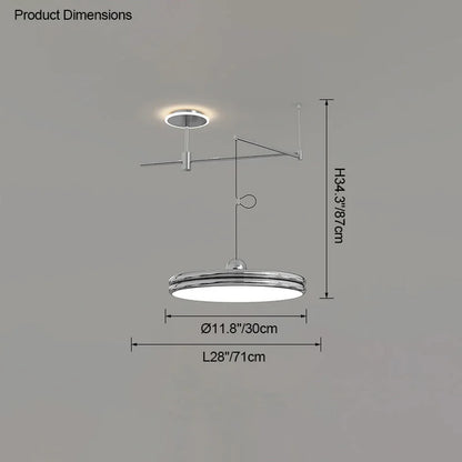 Dining table light modern chandelier Round Reading Desk Light