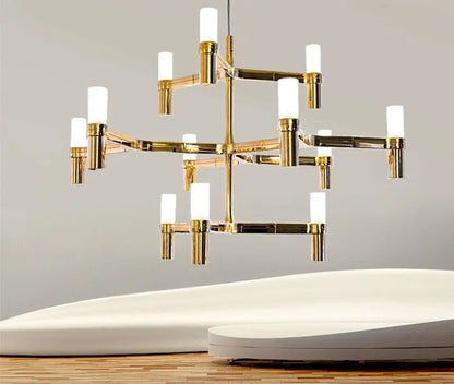 Crown Major Chandelier Nordic Tube Silver Chandelier Modern Led Luxury Chandelier