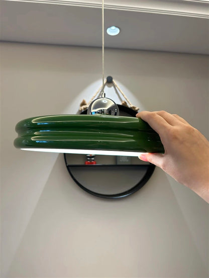 French Flying Saucer Pendant Light Creative Design Extendable Rotating Long Pole Lamp