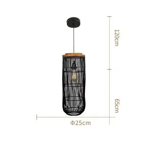 Rattan pendant light vintage Wabi-sabi Lights