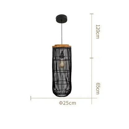 Rattan pendant light vintage Wabi-sabi Lights