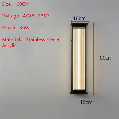 Modern outdoor wall light Waterproof IP65 Solar energy LED wall lamp Entrance sconce