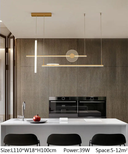 Modern black chandelier Led Nordic design minimalist acrylic lamp