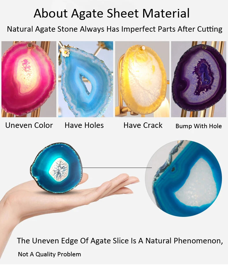 LED agate chandelier blue/green/purple/pink romantic chandelier