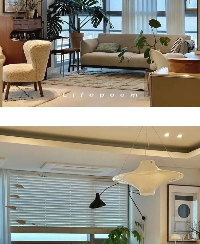 Modern Cream UFO Pendant Lights Nordic Design Dining Table Hanging Chandelier