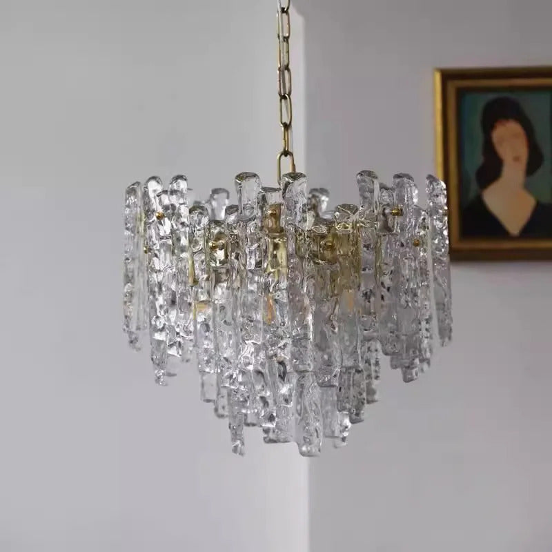 Modern Melting Ice Whiskey chandelier Italy Designer Luxury crystals Amber pendant lamps