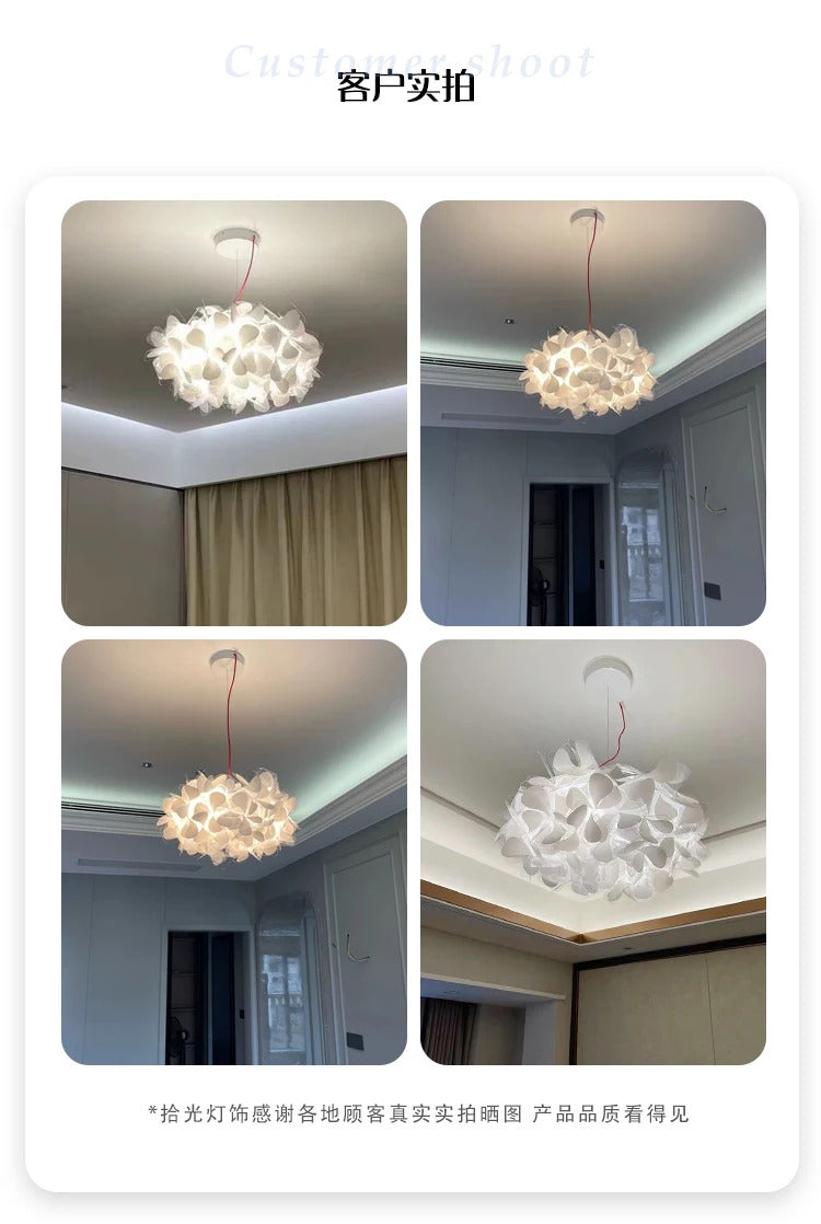 Italian Art Flower Petal Style Pendant light Nordic Clouds Led Chandelier