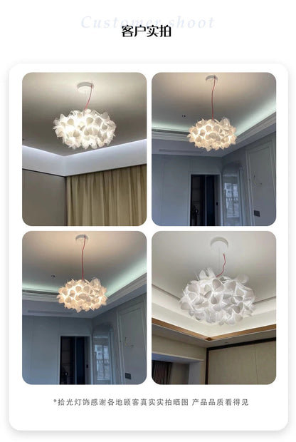 Italian Art Flower Petal Style Pendant light Nordic Clouds Led Chandelier