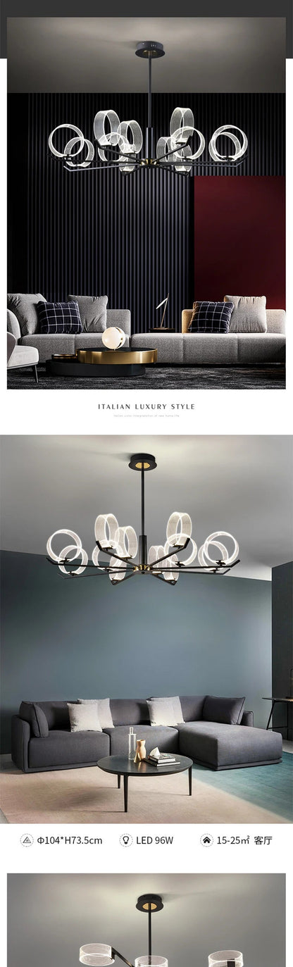 Acrylic LED Chandeliers modern retro lamp hanging