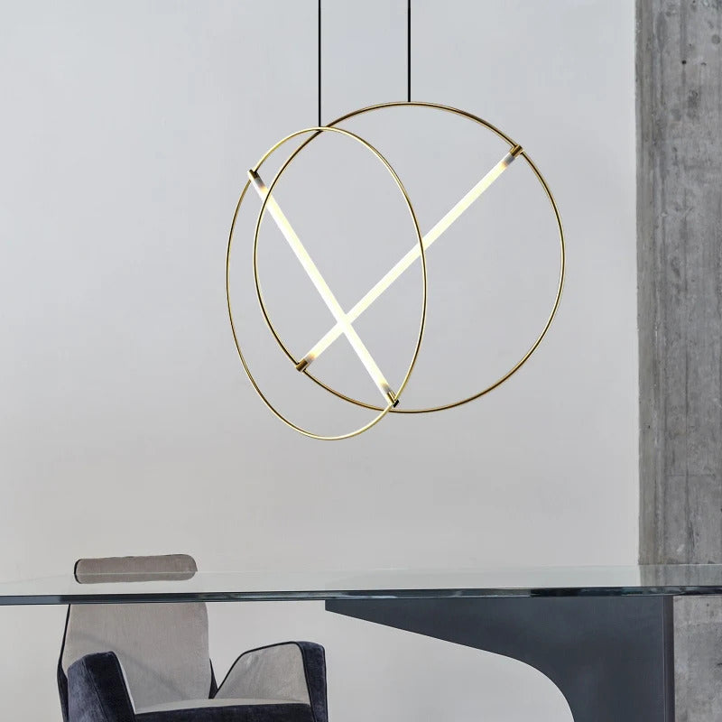 Round Suspension lamp Post-modern ring pendant light