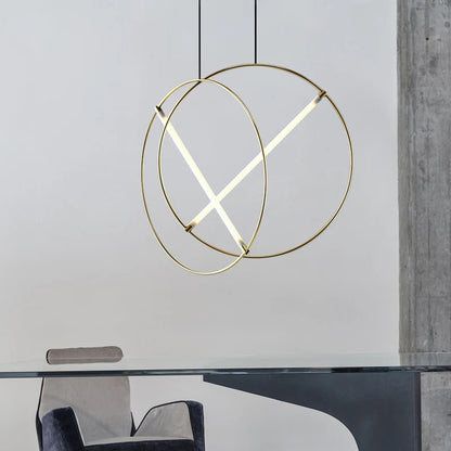 Round Suspension lamp Post-modern ring pendant light