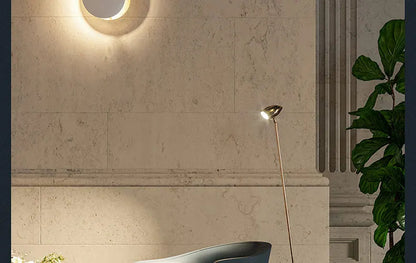 Modern Texture Designer round Wall Lamp Rotatable Black Gold round Sconce light