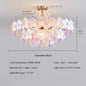 French Flower Crystal Chandelier Lamp Luxury Pink Glass Cream Petal Pendant Lights Living Room Bedroom Dining Room lighting