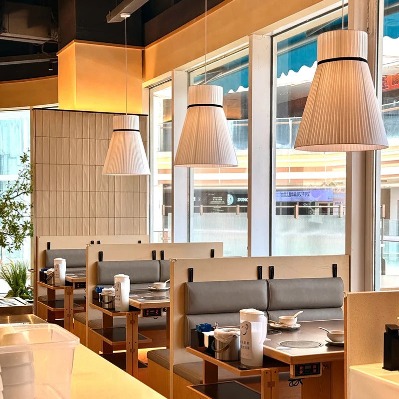 Wabi Sabi White Fabric Pendant Lamp Nordic Restaurant Decoration Cloth Chandelier