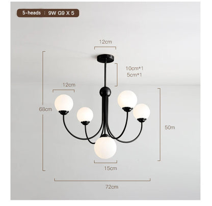 Nordic glass Pendant lamp French Gold chandelier