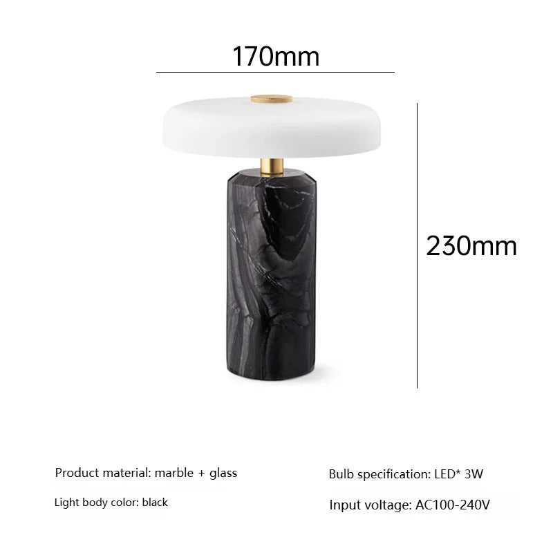 Marble luxury Table Lamps Danish Atmosphere LED Desk Light Charging Touch Switch lighting