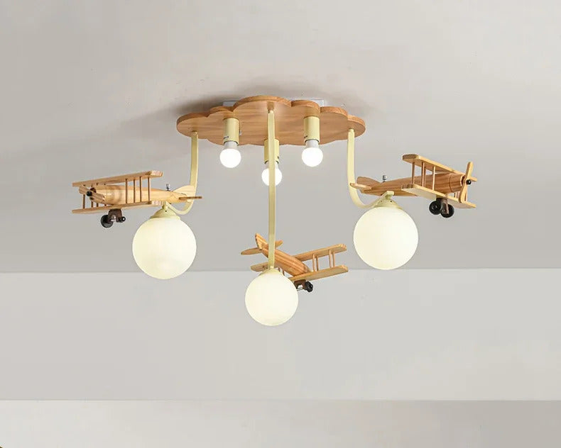 Airplane Chandelier Ceiling lamp Wooden Airplane Pendant Light