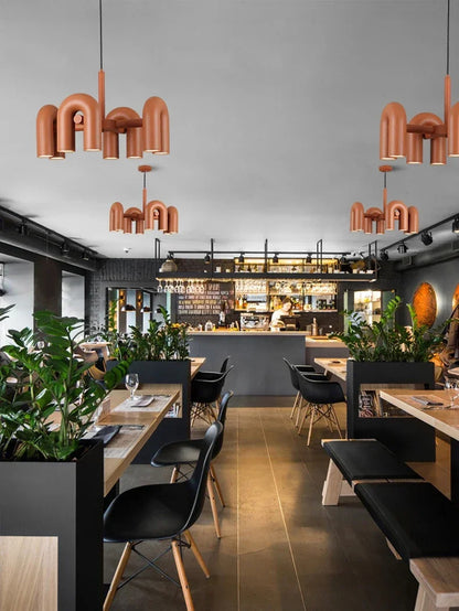 Nordic Creative U-shaped Living Room Chandelier Restaurant Personality Art Model Designer Home Decorative LED Pendant Lights
