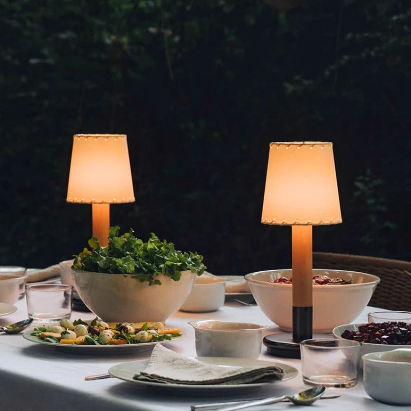 Spanish Creative Retro Nostalgic Rechargeable Table Lights LED Restaurant Bar Counter Bedroom Bedside Fabric Nighting Desk Lamps