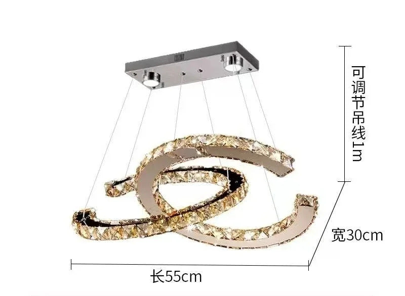 Modern Crystal Chandelier Simple Dining Room Chandelier Home Decoration hanging light fixtures