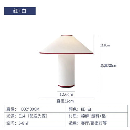 Japanese Wabi-sabi Retro Mushroom Desk Lights LED E14 Fabric Art Decorative Table Lamp Living Room Study Bedroom Bedside Sofa