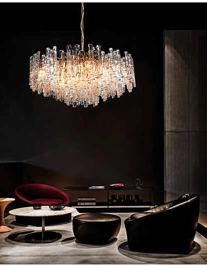 Modern Melting Ice Whiskey chandelier Italy Designer Luxury crystals Amber pendant lamps