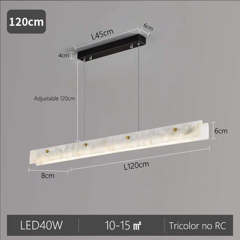 Luxury Linear Pendant Light LED Minimalist Natural Marble Chandelier Hanging Ceiling Fixtures for Kitchen Island Dining Room Bar