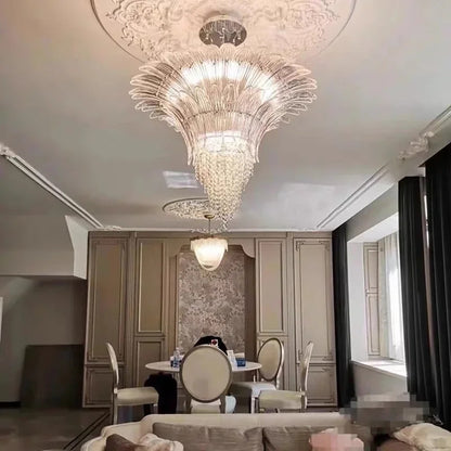 Modern Luxury Crystal Chandelier Hotel Villa Staircase Pendant Lamp