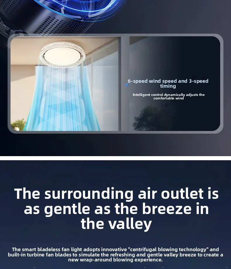 Light Luxury Bladeless Fan Light Modern Minimalist Creative Room Ceiling Light