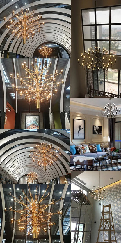 Italian Pendant Lights French Hanging art country Lamp for living room Kitchen Dining Room Villa duplex loft staircases lamp