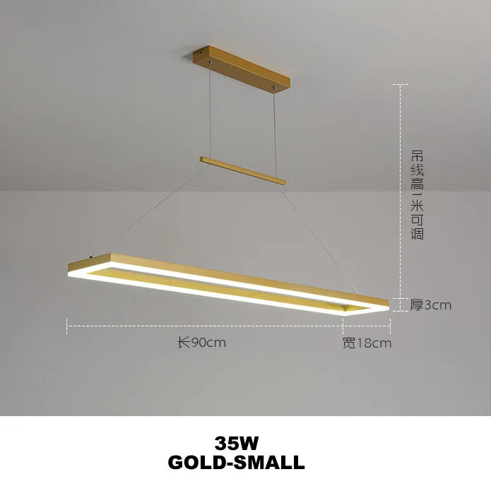 Rectangular chandelier Aluminum LED deco design Nordic style lamp