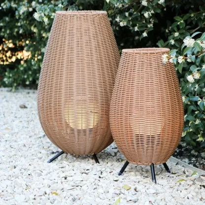 Natural handmade rattan floor lamp Japanese Outdoor waterproof Garden standing lamp