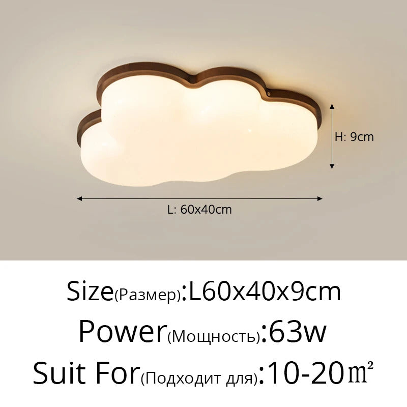 Modern Cloud Ceiling Light cute wooden cartoon Children's bedroom lighting