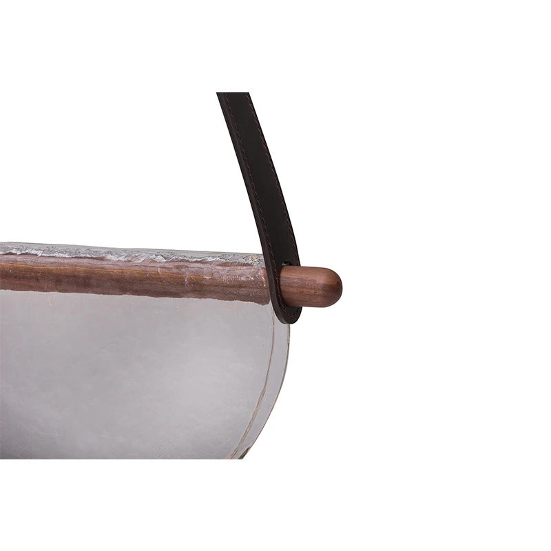 Modern leather handmade glass pendant lamp gray amber clear glass pendant Light